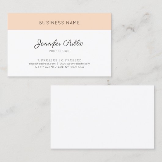 Carte De Visite Design élégant et moderne professionnel élégant (Devant / Derrière)