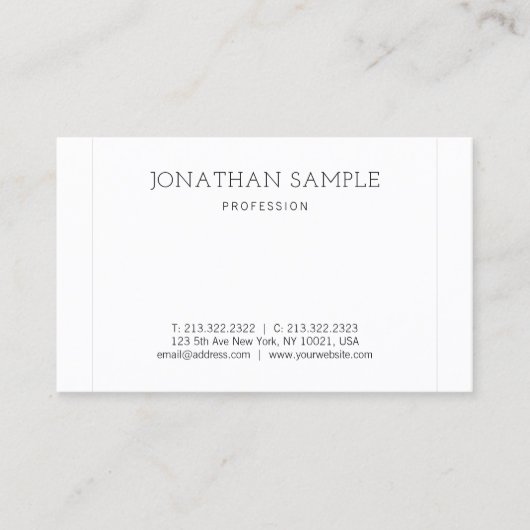 Carte De Visite Design Élégant et Moderne Professionnel Epuré Simp (Devant)