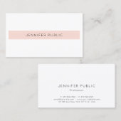 Carte De Visite Design élégant et moderne professionnel rose pâle (Devant / Derrière)