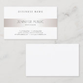 Carte De Visite Design élégant et moderne Silver Plain tendance (Devant / Derrière)
