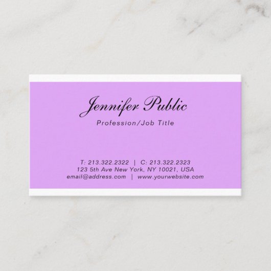 Carte De Visite Design élégant et moderne Simple simple (Devant)