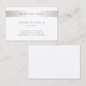 Carte De Visite Design élégant et moderne tendance Silver Plain (Devant / Derrière)