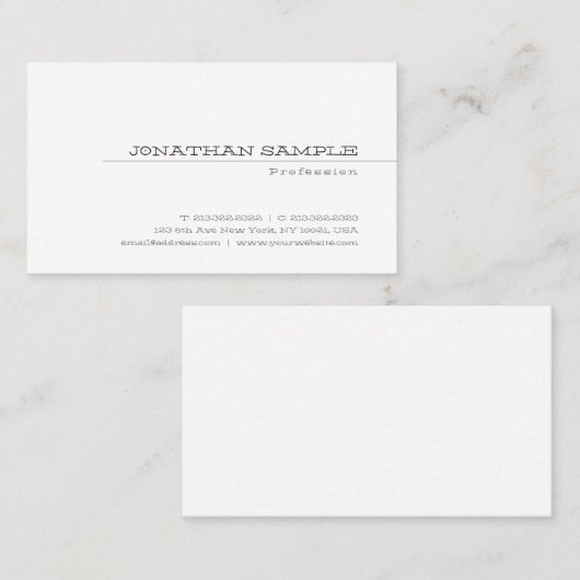 Carte De Visite Design élégant et tendance Design moderne Plat mig (Devant / Derrière)