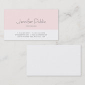 Carte De Visite Design élégant et tendance Design rose clair rose (Devant / Derrière)