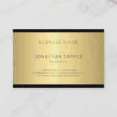 Carte De Visite Design élégant Glam Design moderne Gold Luxe Plain (Dos)