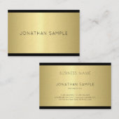 Carte De Visite Design élégant Glam Design moderne Gold Luxe Plain (Devant / Derrière)