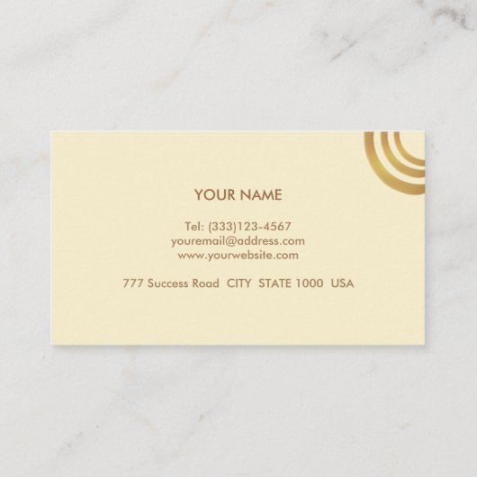 Carte De Visite Design élégant ivoire et doré Brown en métal (Dos)