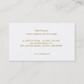 Carte De Visite Design élégant Mint moderne et Motif blanc (Dos)