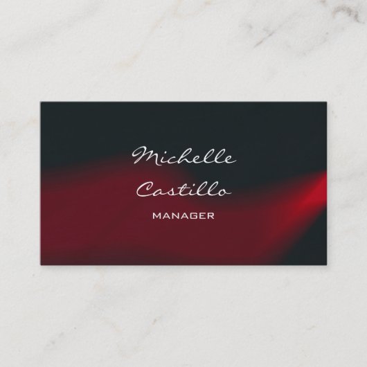 Carte De Visite Design élégant moderne Black Red Waves Design prof (Devant)
