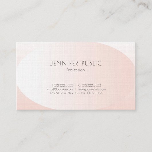 Carte De Visite Design élégant moderne Blush Pink tendance Luxe (Devant)