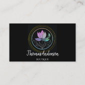 Carte De Visite Design élégant moderne Cercle Or Lotus (Devant)