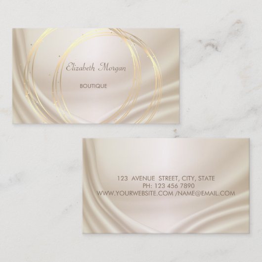Carte De Visite Design élégant moderne, Cercles d'or (Devant / Derrière)