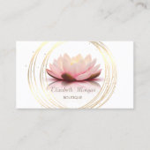 Carte De Visite Design élégant moderne, Cercles d'or Lotus (Devant)