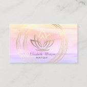 Carte De Visite Design élégant moderne Cercles d'or Lotus (Devant)