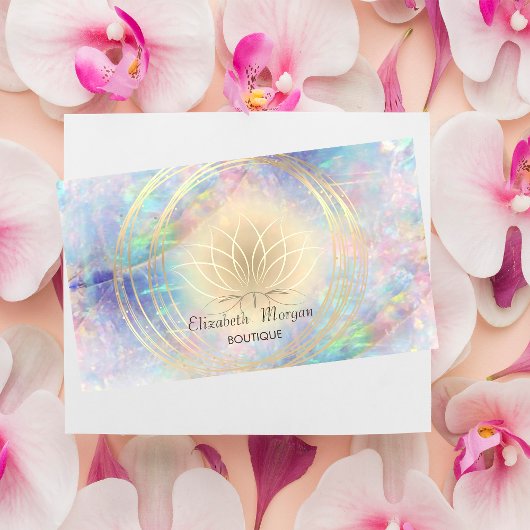 Carte De Visite Design élégant moderne, Cercles d'or Lotus Opal