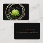 Carte De Visite Design élégant moderne Cercles Or Vert Lotus (Devant / Derrière)