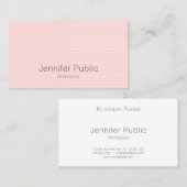 Carte De Visite Design élégant moderne de luxe Pink Professional (Devant / Derrière)