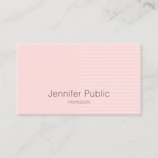 Carte De Visite Design élégant moderne de luxe Pink Professional (Devant)