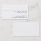 Carte De Visite Design élégant moderne Design élégant Blanc Plaine (Devant / Derrière)