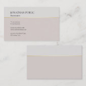 Carte De Visite Design élégant moderne Design épuré Plaine tendanc (Devant / Derrière)