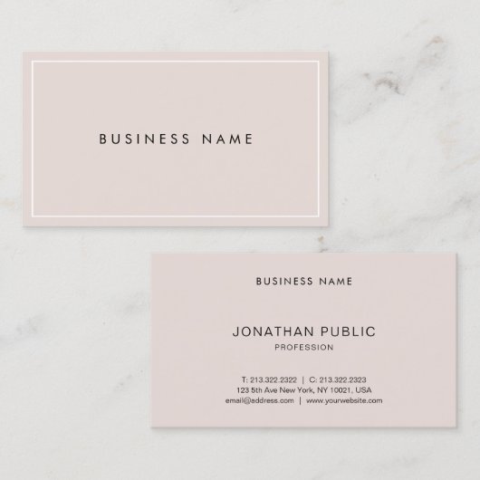 Carte De Visite Design élégant moderne élégant Design professionne (Devant / Derrière)