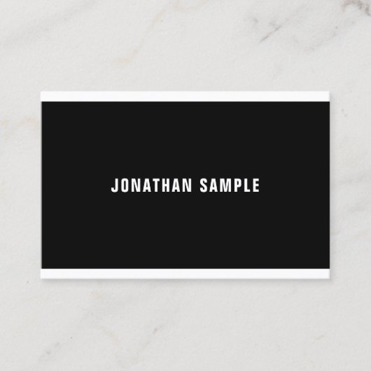 Carte De Visite Design élégant moderne noir blanc élégant Design d (Devant)