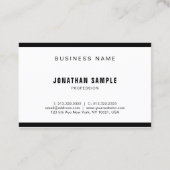 Carte De Visite Design élégant moderne noir blanc élégant Design d (Dos)