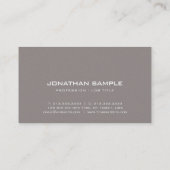 Carte De Visite Design élégant moderne Plain Pearl Finish Deluxe (Dos)
