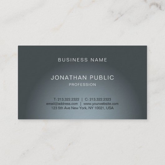 Carte De Visite Design élégant moderne Plain Professional Luxe (Dos)
