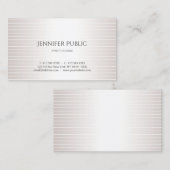 Carte De Visite Design élégant Moderne Plaine Glamour Faux Argent (Devant / Derrière)