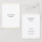 Carte De Visite Design élégant Moderne Professionnel Or Look Propr (Devant / Derrière)