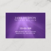 Carte De Visite Design Élégant Moderne Propre Violet Luxueux (Dos)
