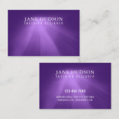 Carte De Visite Design Élégant Moderne Propre Violet Luxueux (Devant / Derrière)