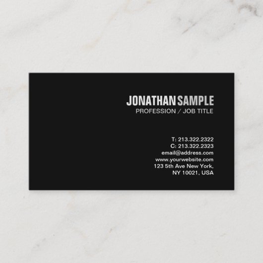 Carte De Visite Design élégant Moderne Simple Chic Plain tendance (Devant)