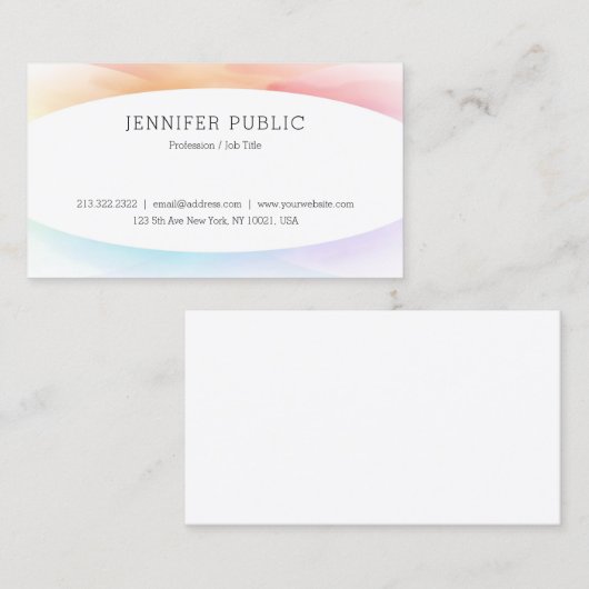 Carte De Visite Design élégant moderne Simple Design Modèle Profes (Devant / Derrière)