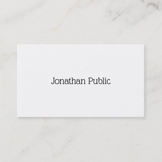 Carte De Visite Design élégant moderne Simple Professional Plain (Devant)