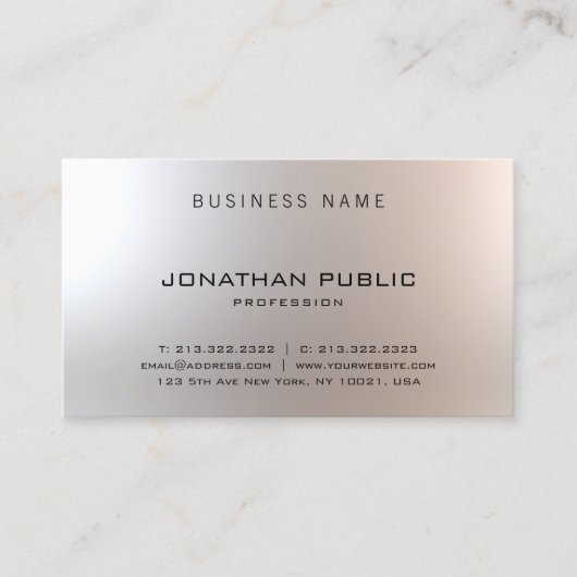 Carte De Visite Design élégant moderne sophistiqué Plaque de verre (Devant)