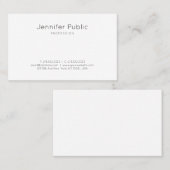 Carte De Visite Design élégant moderne tendance blanc (Devant / Derrière)