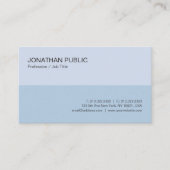 Carte De Visite Design élégant moderne tendance Bleu Simple Plaine (Devant)