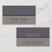 Carte De Visite Design élégant moderne tendance Brown Gold Luxury (Devant / Derrière)