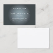 Carte De Visite Design élégant moderne tendance Plaine professionn (Devant / Derrière)