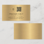 Carte De Visite Design élégant moderne Votre texte personnalisé Or (Devant / Derrière)