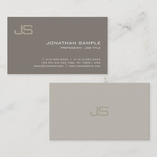 Carte De Visite Design élégant Monogramme Design moderne Professio (Devant / Derrière)