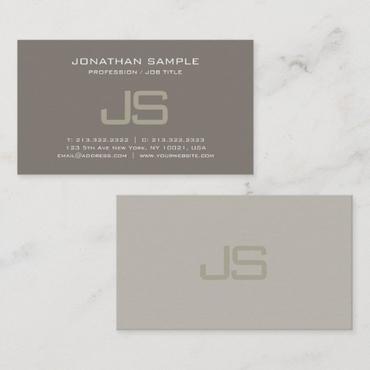 Carte De Visite Design élégant Monogramme Design moderne Professio (Devant / Derrière)