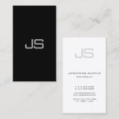 Carte De Visite Design élégant Monogramme noir blanc moderne desig (Devant / Derrière)