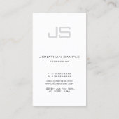 Carte De Visite Design élégant Monogramme noir blanc moderne desig (Dos)