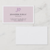 Carte De Visite Design élégant Monogramme sobre sobre tendance mod (Devant / Derrière)