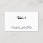 Carte De Visite Design élégant Or Moderne Design simple Design ten (Devant)