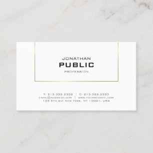 Carte De Visite Design élégant Or Moderne Design simple Design ten