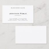 Carte De Visite Design élégant professionnel Moderne Minimal Plain (Devant / Derrière)